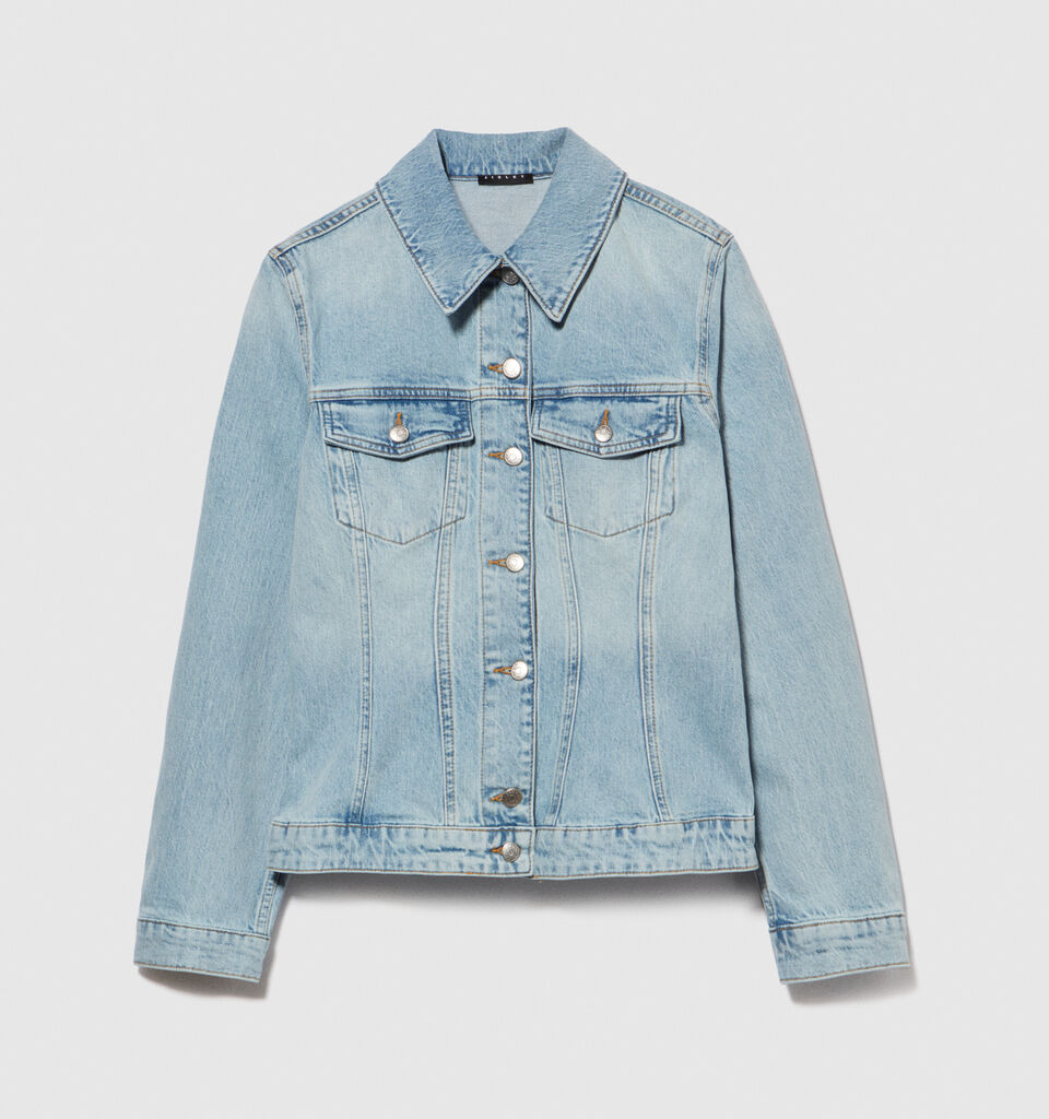 Slim fit denim jacket - women's jackets - Light Blue | Sisley image number 6